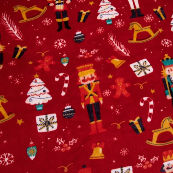 Feliz Navidad acogedora ropa de cama de oso de peluche rojo Spod Igły i Nitki- 210gsm microfibra de felpa