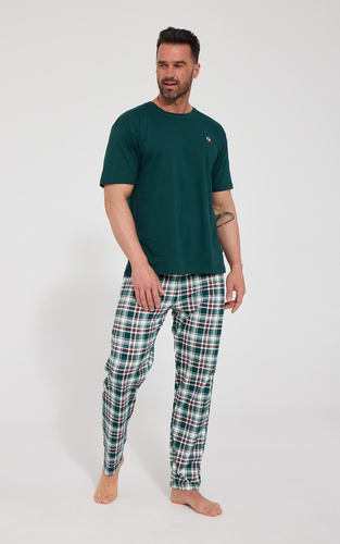 Cornette Wild Nature 134/328 Pijama para Hombre Verde 100% Algodón Cuadros