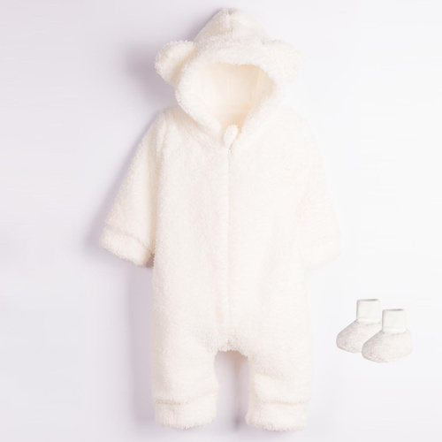 226269 Nicol HANIA Mono de peluche + botines para bebé conjunto crema