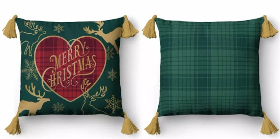 5385 A Merry Christmas Funda de cojín decorativa navideña Detexpol- zip