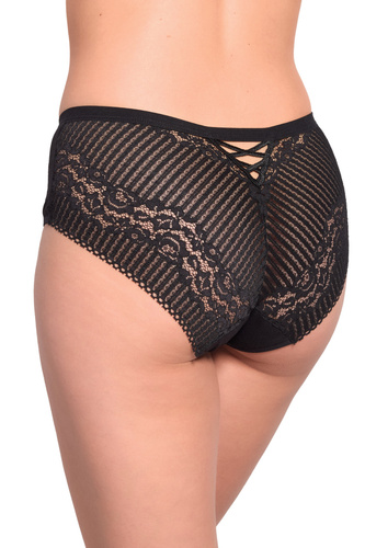 Gabidar 210 Braguitas de mujer negras de algodón con encaje y lazo decorativo