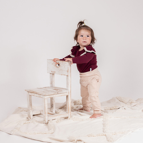 217098 Alisa Nicol body algodón manga larga - burdeos, volantes