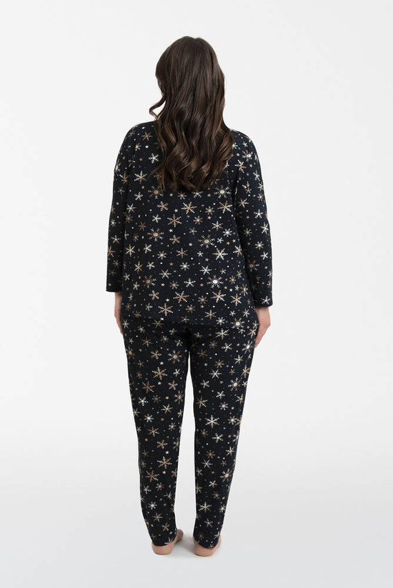 Laponia Pijama señora manga larga, pantalón largo Moda Italiana - estampado