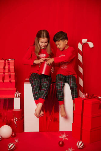 Fogo Pijama niño Moda Italiana - rojo/estampado