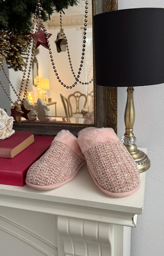 Sensis Tova zapatillas de casa para mujer rosas con pelo suela de goma 36–41