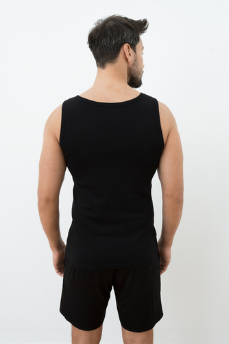 Paco Chaleco hombros anchos Hombre Moda Italiana - negro