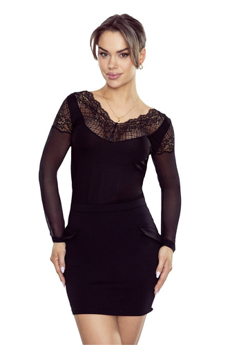 Eldar Manami blusa de mujer negro - viscosa, manga larga, elegante