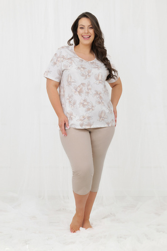 Pijama mujer Empiria Italian Fashion algodón manga corta pantalón 3/4
