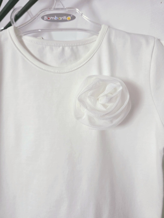 Blusa niña Róża Bambarillo jersey con rosa de tul elegante