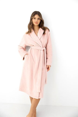 Sensis Lua Bata de Mujer con Capucha Suave Mocca Rosa a Cuadros