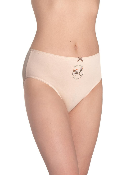 Lama L-120 BI-100 braguitas algodón mujer bikini beige-marrón pack 3