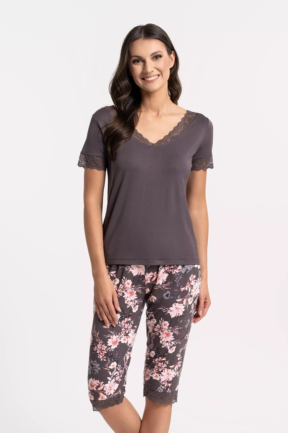 Pijama mujer Moraj PDD4900-0286 marrón de viscosa con escote en V