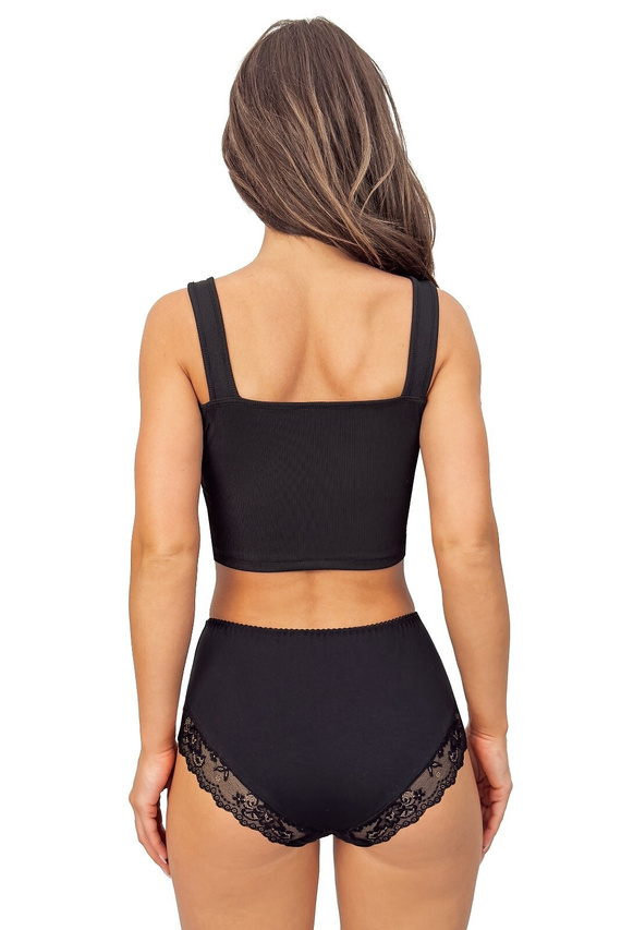 Braga 238 Donna negra - braga de mujer de algodón con inserciones de encaje