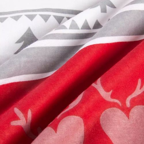 31516/1 Ropa de cama navideña de franela Flanelove Darymex gris rojo- juego 100% algodón, cálido y suave