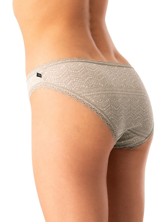 Braga de mujer LPR 752 B25 Key gris beige algodón, paquete de 2 en caja, cómoda y clásica