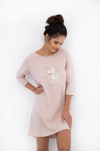 Camisón de señora Lama Sensis - 100% algodón, estampado de llama