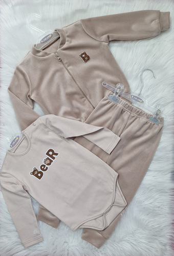 Oso Bebé body Bambarillo beige | Algodón, elástico, cómodo