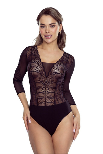 Eldar body mujer Gertruda negro - elegante viscosa y encaje