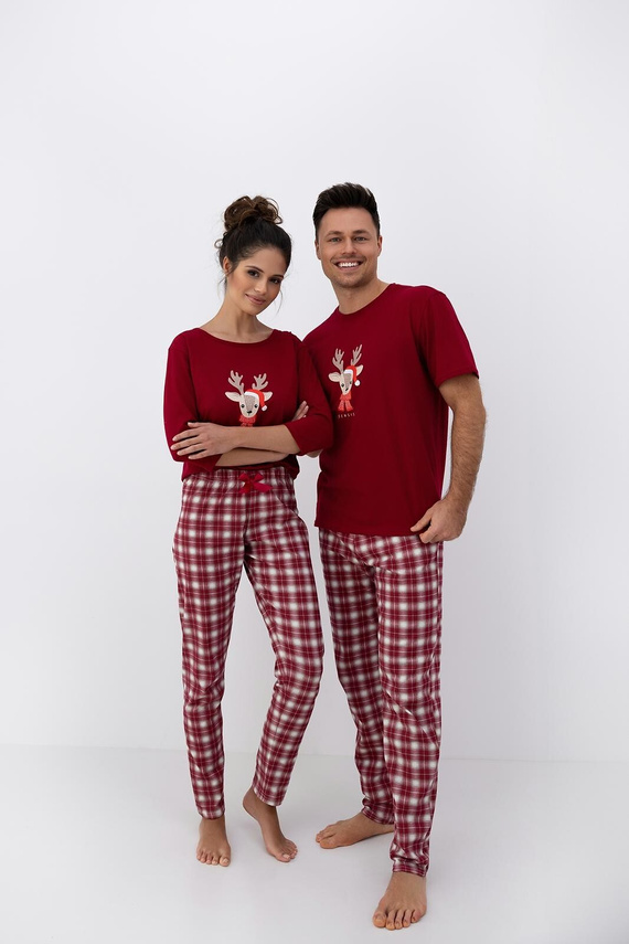 Pijama Mallory de Sensis - pijama de mujer de algodón con pantalón largo y estampado navideño