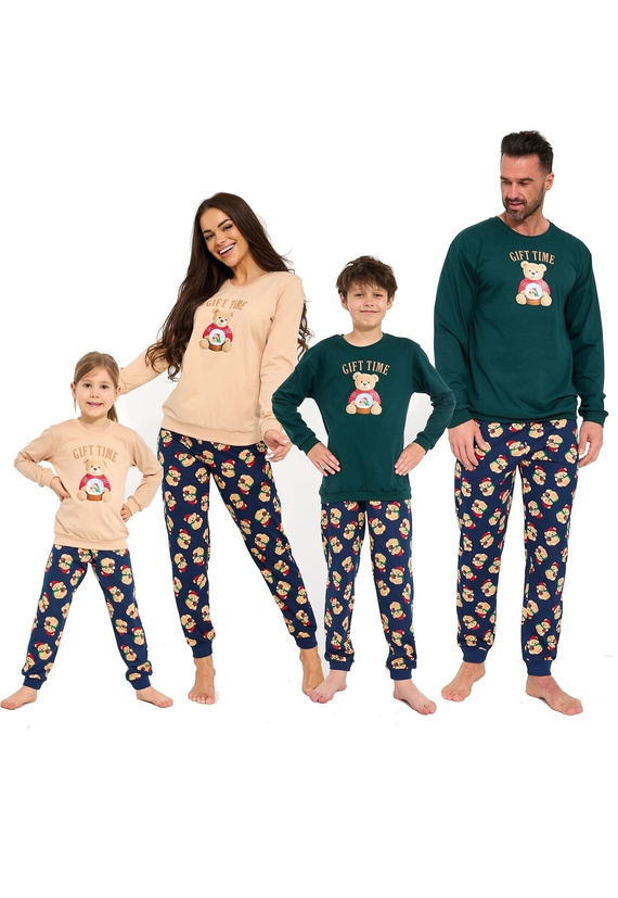 Cornette Gift Time 115/321 Pijama masculina navideña verde 100% algodón