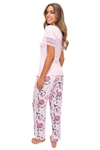 Pijama mujer Donna Gabriela Long viscosa encaje escote V cómodo