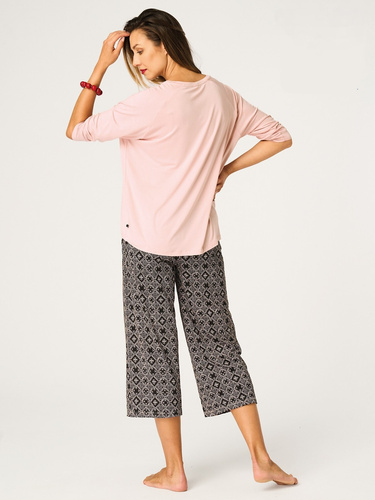 Key LNS 731 Pijama mujer albaricoque viscosa 3/4