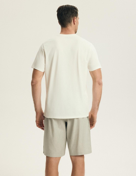 Pijama hombre Henderson 43454 Nigri crema – 100% algodón verano