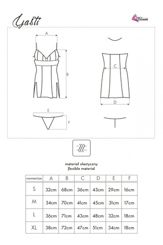 Yasti LC 13431 Conjunto, chemise y braga LivCo Corsetti Fashion