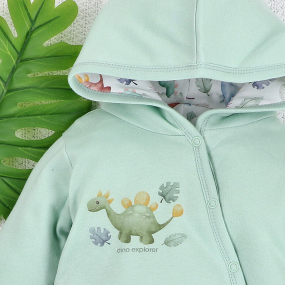 ABN-5578 Dino Explorer Mono de algodón orgánico calentito para bebé de Nini - ecológico y seguro