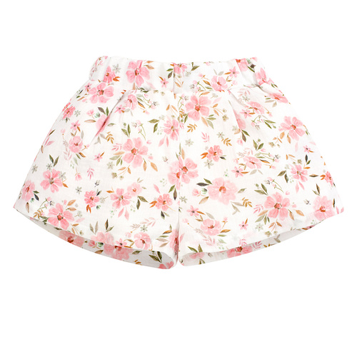 Short muselina flores crudo Pinokio para bebé niña