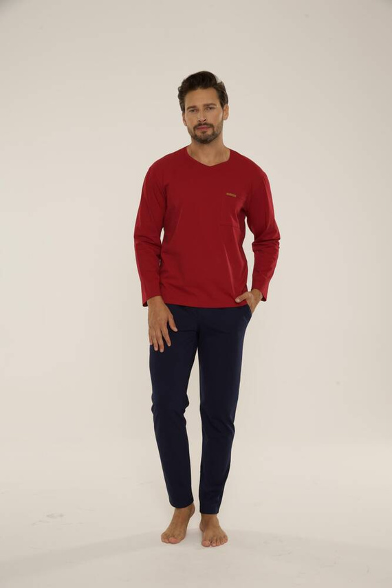 683 Kevin Forex Pijama de hombre - granate - azul marino