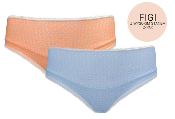 VF-2 Braguitas de talle alto para mujer Pack de 2 Vena azul/almendra
