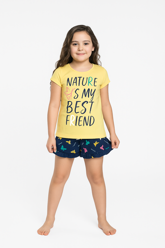 Mariposa Pijama niña Moda Italiana - amarillo/azul