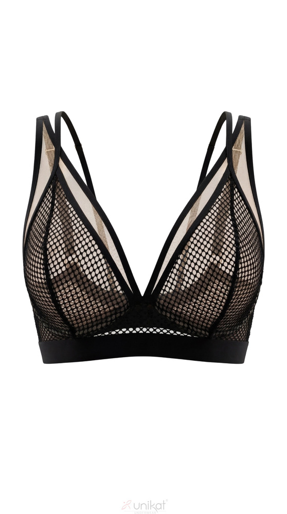 Sujetador Soft Edith Unikat negro transparente de malla bralette