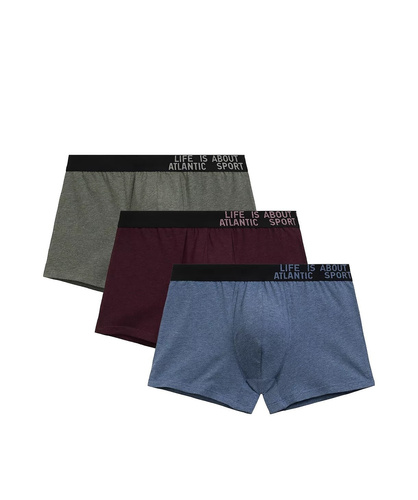 Calzoncillos bóxer para hombre 3MH-226/25 verde-granate-azul-algodón, paquete de 3, corte cómodo