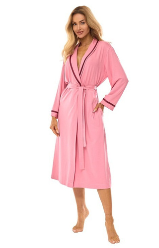 2506 Bata larga de señora de viscosa L&L rosa - ligera y transpirable