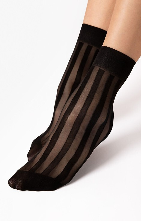 G 1194 Vibe Mujeres calcetines Fiore 20 den negro - patrón de rayas, elegante
