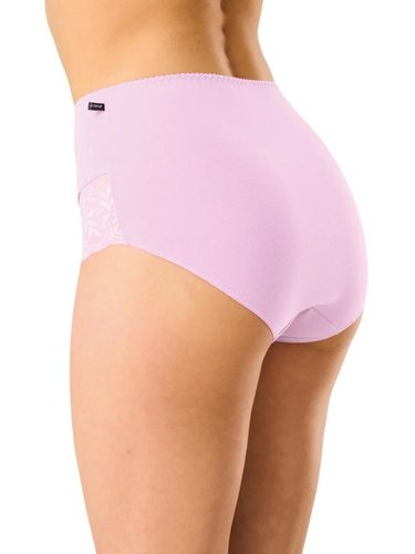 Figi LPF 585 rosa-lila, maxi bikini, 95% algodón, elastano, detalle de encaje