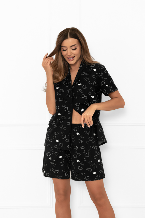 Pijama señora Bonnie - manga corta, pantalón corto, algodón MEGA SOFT Italian Fashion