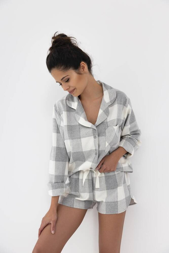 Pijama de mujer Joanna Sensis - gris-crema