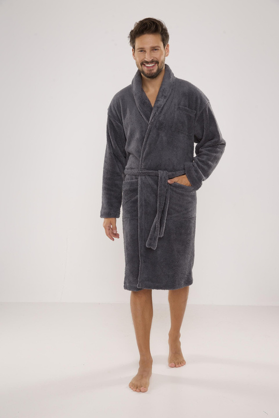 811 Albornoz de felpa para hombre De Lafense - gris