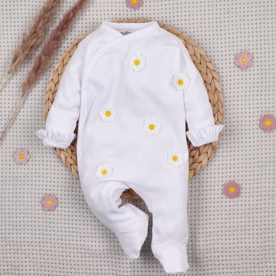 NINI LITTLE FLOWERS pijama enterizo para bebé 100% algodón orgánico con bordado ABN-5758/BIA