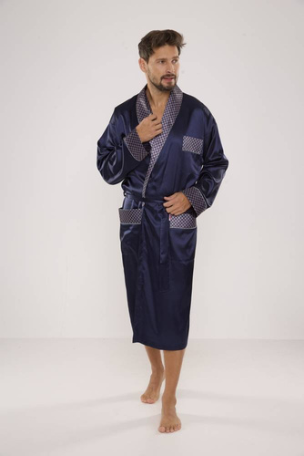 940 Albornoz de satén para hombre Forex - azul marino