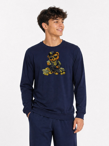Cornette F&Y 998/60 Gangsta Pijama Juvenil 100% Algodón Azul Marino