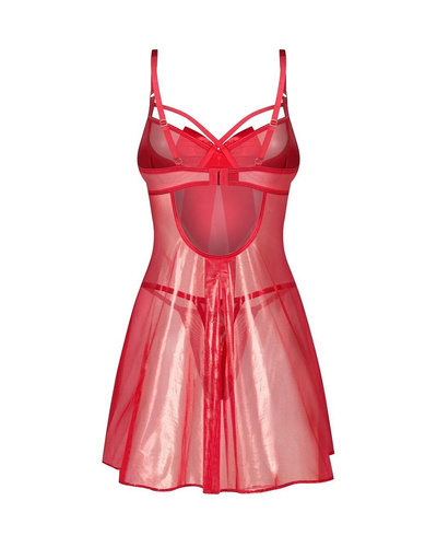 Obsessive Gifty Red Babydoll Camisón rojo de mujer con aros + tanga