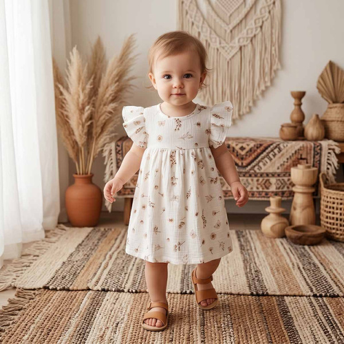 Nicol 224250 Vestido de Muselina para Niña 100% Algodón para Verano