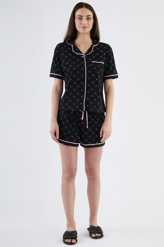 Coraline Pijama de mujer Sorbetto negro - camiseta, short, 100% algodón