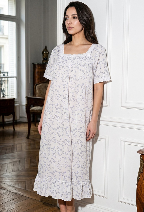 Camisón Unikat Agnes 100% Algodón Largo de Verano con Volantes