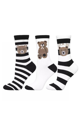 Moraj calcetines de las mujeres CSL250-938 - algodón con lindo oso de peluche