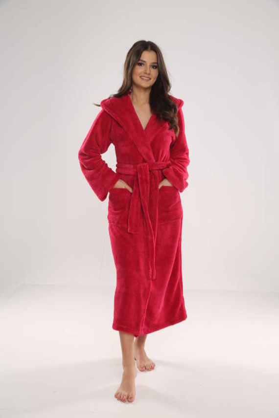 807 Luna II Ladies' Long Dressing Gown Forex - frambuesa